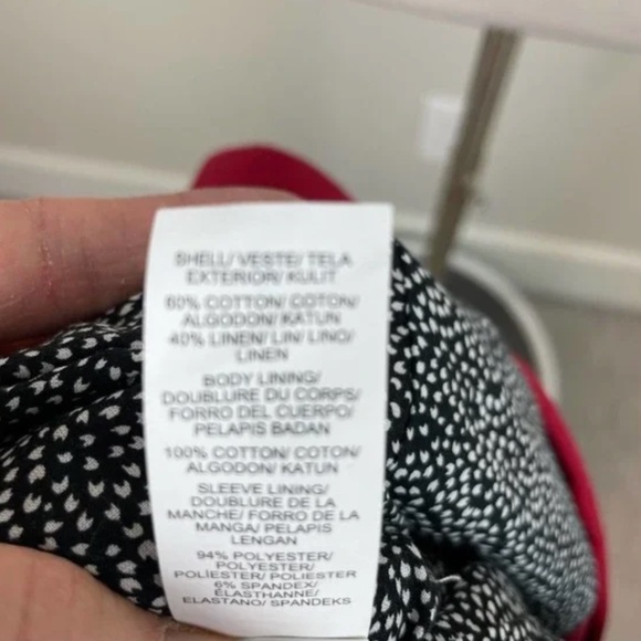 Lucky Brand Red Linen Blend 2 Button Blazer 8 - Picture 6 of 7